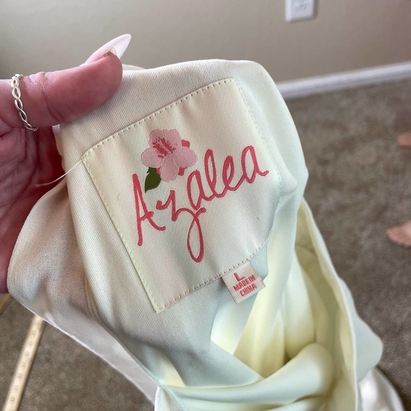 - Azalea brand maxi dress white LG Bridesmaid wedding dress SZ L side zip - Picture 10 of 10